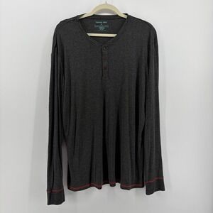 Tommy John Mens Long Sleeve Henley Shirt Charcoal Gray XL Casual‎ Comfortable